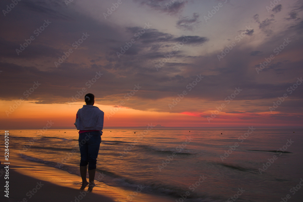 evening on the beach in Łeba, wieczór na plaży w Łebie