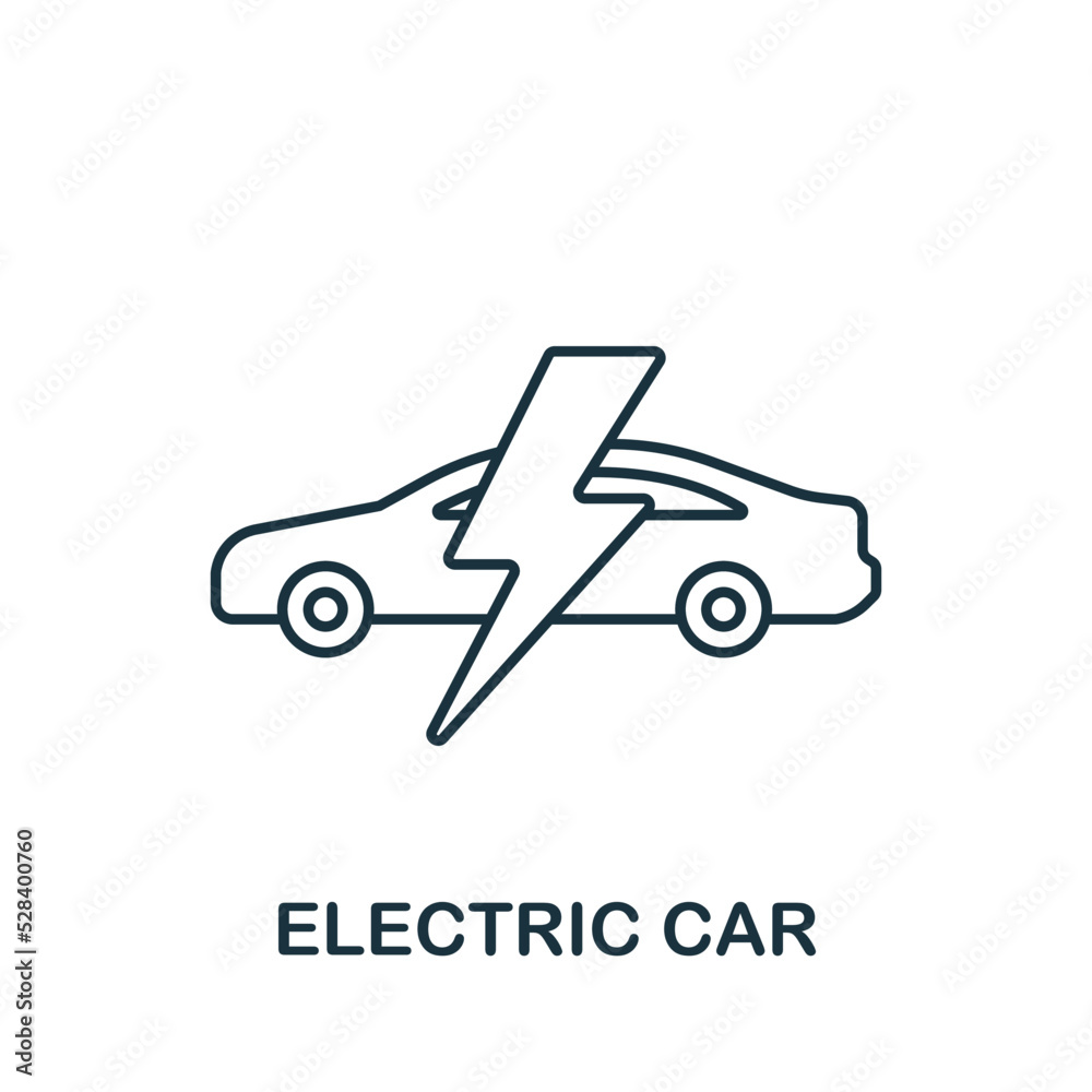 Electric Car icon. Line simple line Car Service icon for templates, web design and infographics Electric Car icon. Line simple line Car Service icon for templates, web design and infographics