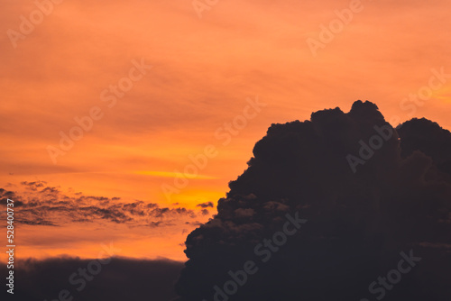 Colorful sky with cloud in the sunset