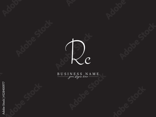 Handwritten RC Logo Letter Vector, Classic Rc cr Logo Icon For Modern Company