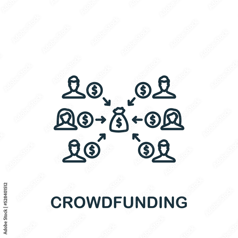 Crowdfunding icon. Line simple Crowdfunding icon for templates, web design and infographics Crowdfunding icon. Line simple Crowdfunding icon for templates, web design and infographics