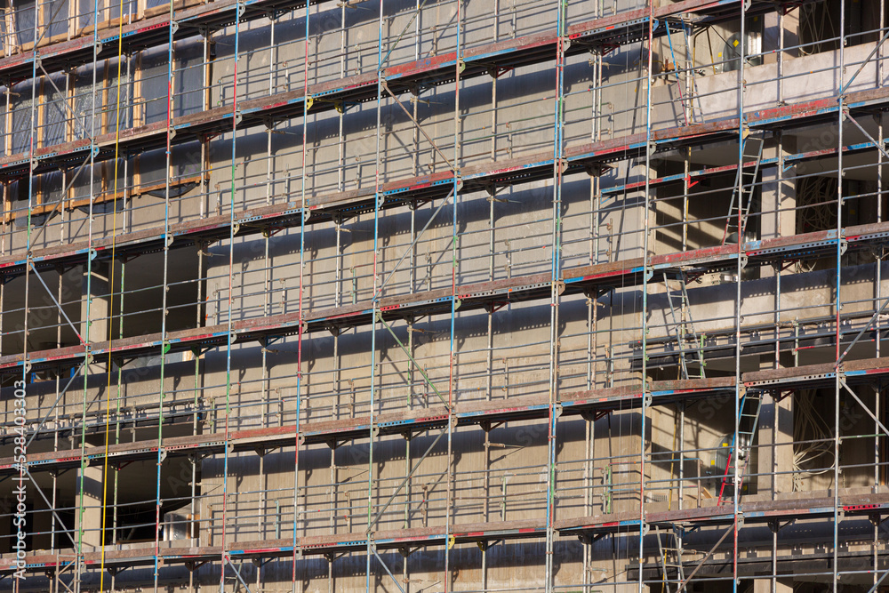 construction site with scaffolding
