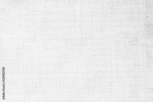 Fabric canvas woven texture background in pattern light white color blank. Natural gauze linen, carpet wool and cotton 
