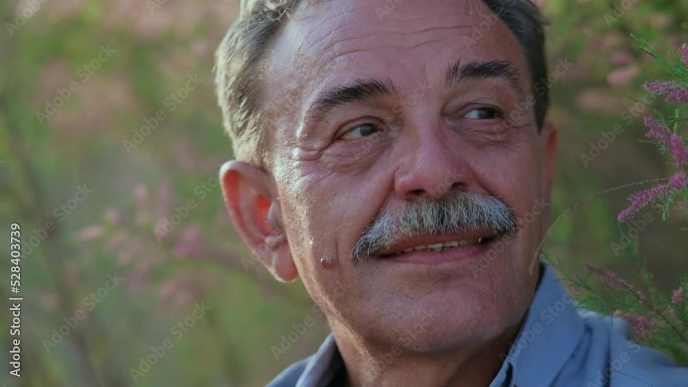 Portrait of senior man observing nature Portrait of senior man observing nature