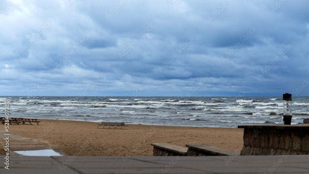 stormy weather on the Baltic Sea in early autumn
