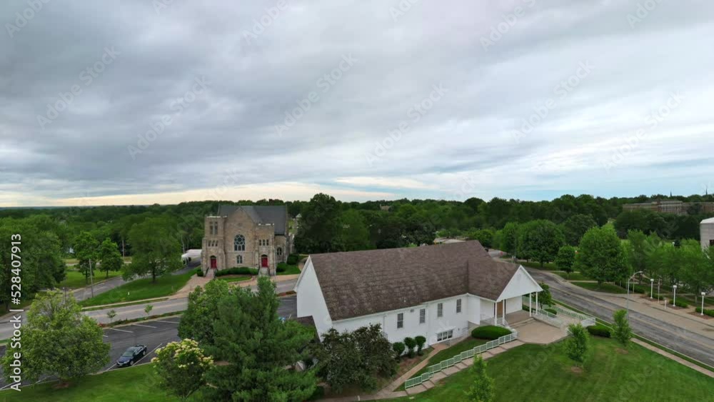 Panoramic video hovering over the temple lot in Independence Missouri with the Church of Christ, Community of Christ, and The Church of Jesus Christ of Latter-day Saints (Mormon) Panoramic video hovering over the temple lot in Independence Missouri with the Church of Christ, Community of Christ, and The Church of Jesus Christ of Latter-day Saints (Mormon)