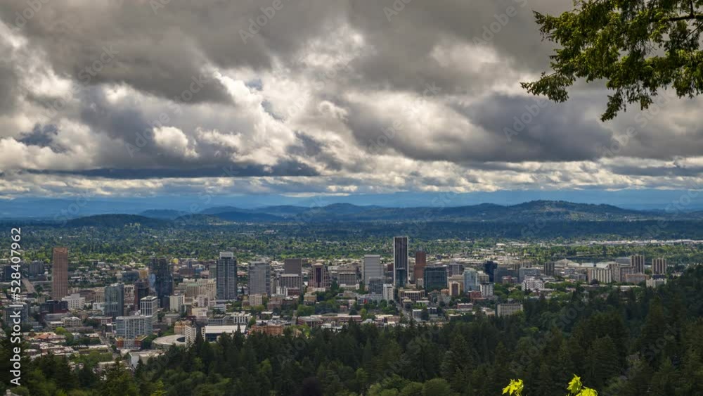 Timelapse of heavy clouds moving over Portland, Oregon Timelapse of heavy clouds moving over Portland, Oregon