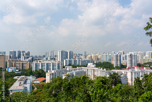 Cityview of Singapore central and residencial area at daytime. 