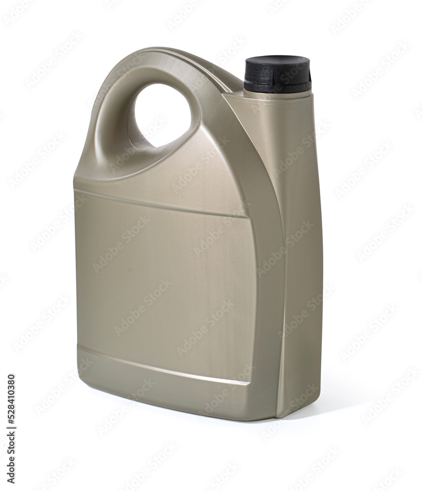 Plastic oil canister isolated Plastic oil canister isolated