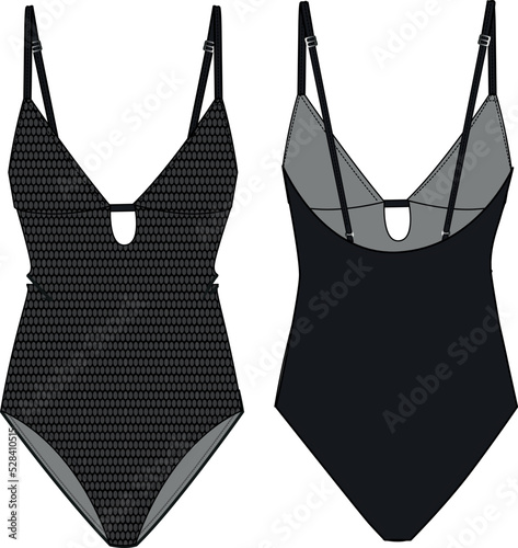 black mesh fabric swimsuits or underwear
