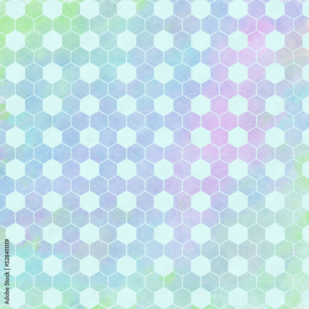 digital art abstract watercolor background with polygon hexagon pattern.