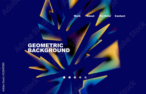 Shards shape composition abstract background. Web page for website or mobile app wallpaper