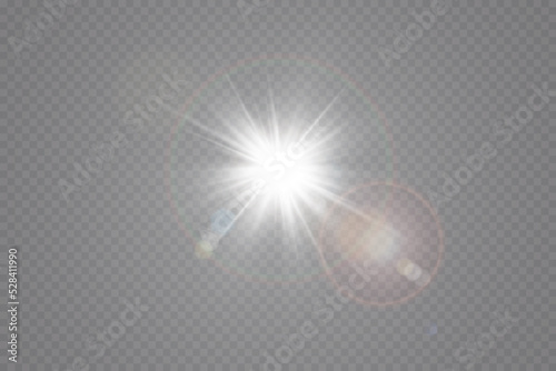 Vector. Sunlight. special lens flare effect. Light effect.Bright sun.