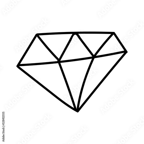Hand drawn gemstone, diamond