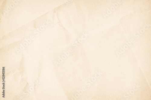 Brown recycled paper crumpled vintage texture background for letter. Abstract parchment old retro page grunge blank.