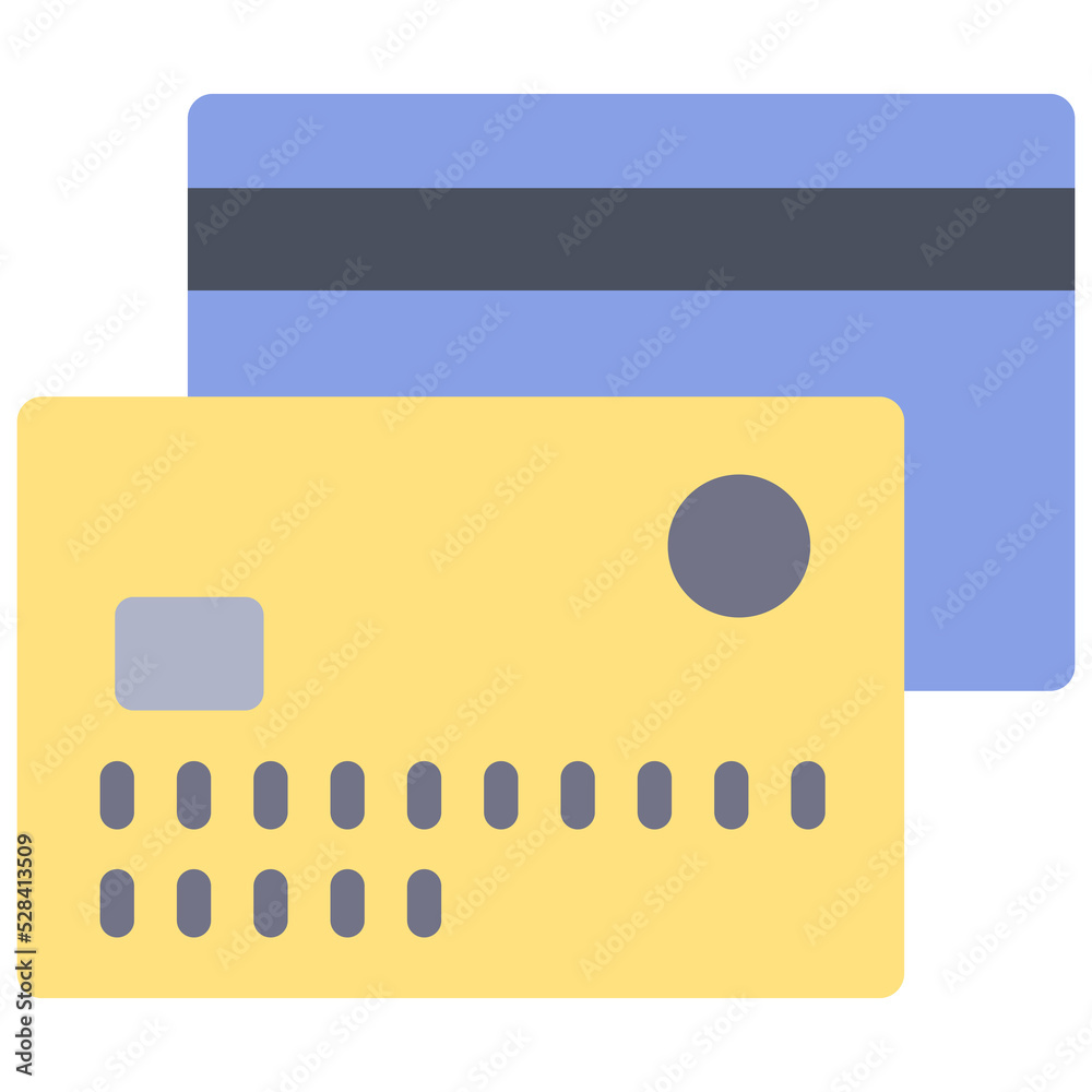 Credit card icon. Flat design. For presentation. Credit card icon. Flat design. For presentation.