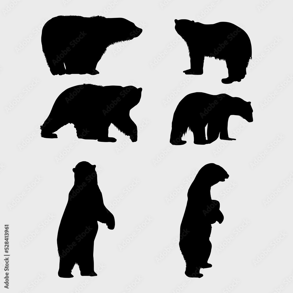 Fototapeta premium silhouettes of bears