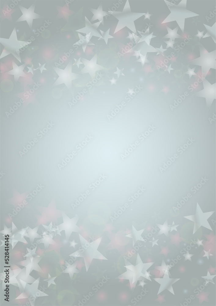 Vector Magical Glowing Background with Silver and Purple Falling Stars on Grey. Sparkle Star Sky Cover and Card Design. Glittery Confetti Frame. Christmas and New Year Poster. Baby Fairy Print.