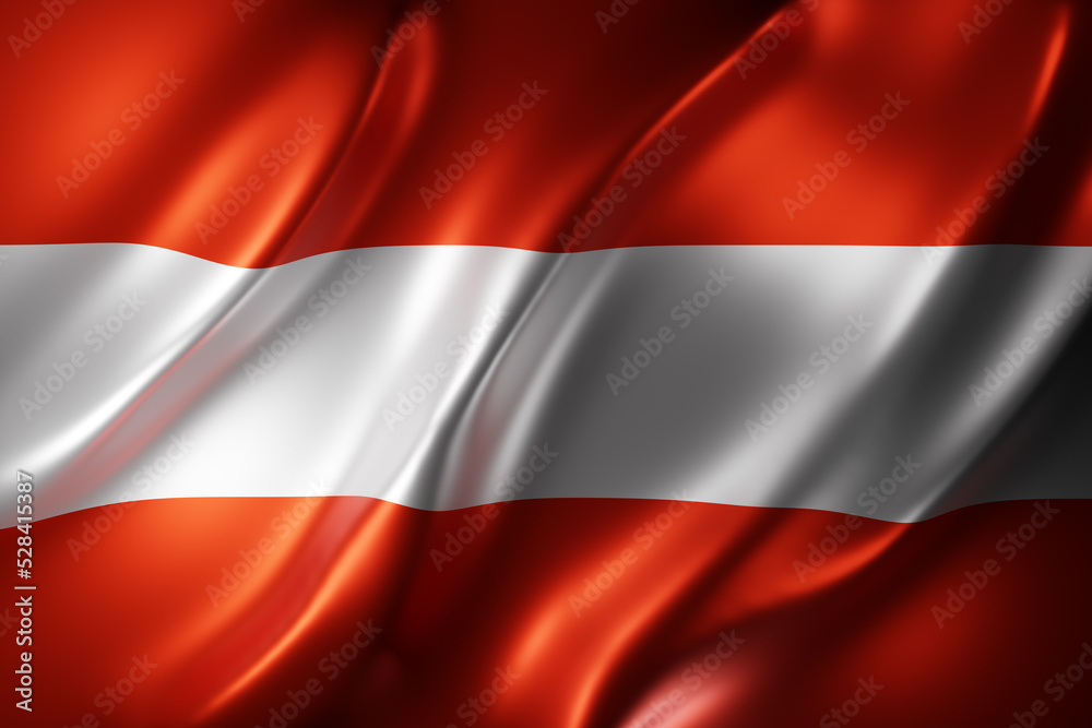 Austria 3d flag - obrazy, fototapety, plakaty 