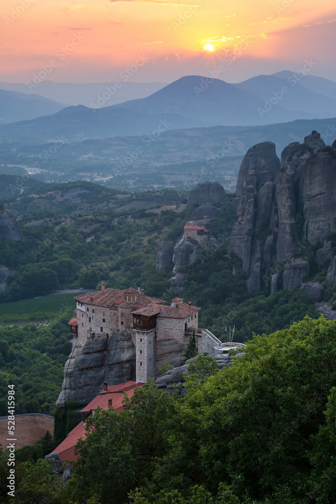 The Meteora is picturesque landmark in Greece with monasteries