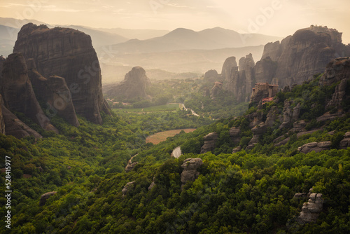 The Meteora is picturesque landmark in Greece with monasteries