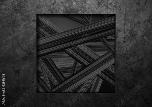 Black technology abstract grunge geometry background. Concept vector design