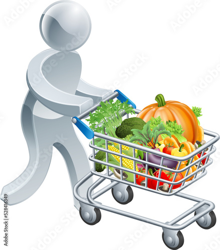 A person pushing a shopping...