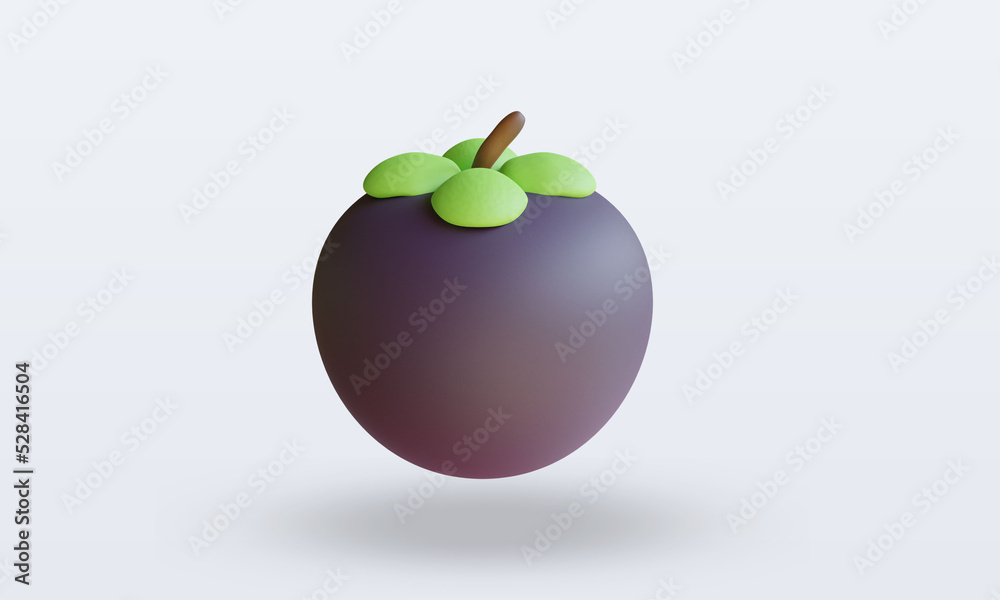 3d Fruits Mangosteen rendering front view 3d Fruits Mangosteen rendering front view