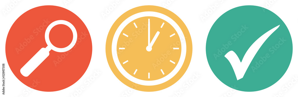 Anfangszeit, Uhrzeit oder Termin suchen - Bunter Button Banner Anfangszeit, Uhrzeit oder Termin suchen - Bunter Button Banner