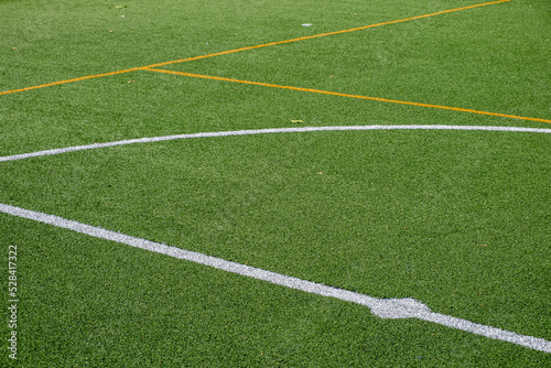 Central part of an artificial turf football court