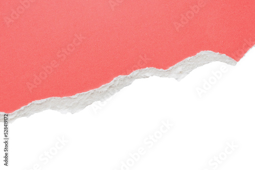 pink ripped paper torn edges strips isolated on white background