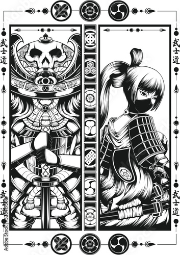 Japanese Samurai Design Illustration