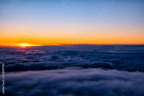 Scenic sunset over cumulonimbus clouds