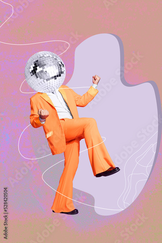 Fotótapéta 3d retro abstract creative artwork template collage of funky funny man party har