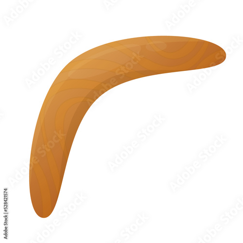 wooden boomerang vector illustration clipart isolated on white background