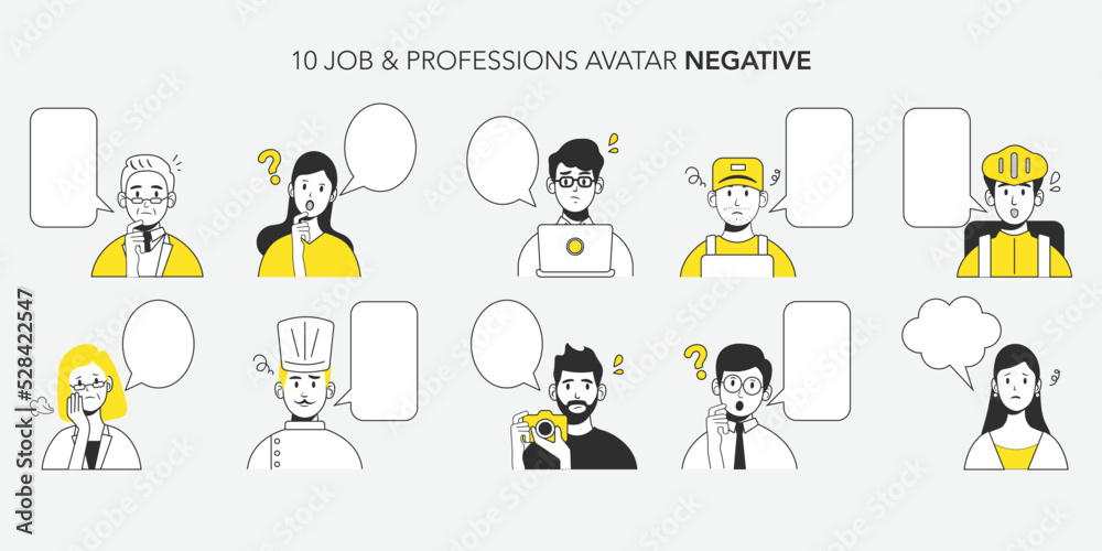 Job & professions person illustration negative mood Job & professions person illustration negative mood