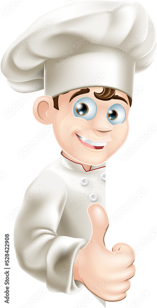 Chef cartoon giving thumbs up sign Chef cartoon giving thumbs up sign