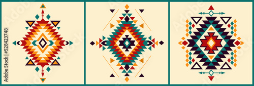 Aztec vector collection. Set of ethnic ornaments. Tribal design, geometric symbols for border, frame, tattoo, logo, cards, decorative paper. Navajo motifs.