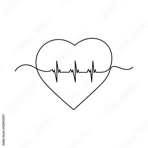 Black line icon for Heartbeat