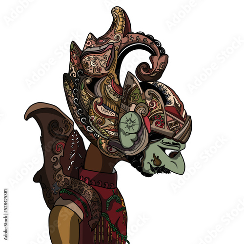 Gatot Kaca 1. Son of Bima and Arimbi. He is one of the main heroes in the wayang golek purwa. Kills his enemies by breaking their necks photo