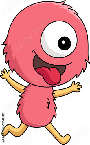 One Eyed Monster Cartoon Colored Clipart 