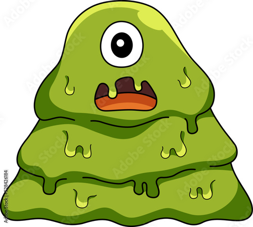 Monster Slime Cartoon Colored Clipart Illustration
