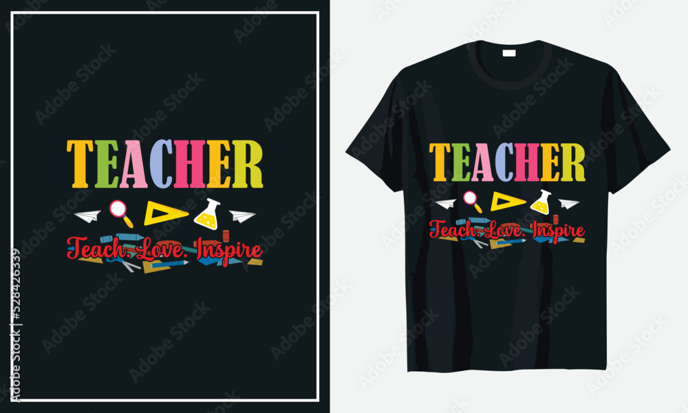 Fototapeta premium Teacher T-shirt Design vector
