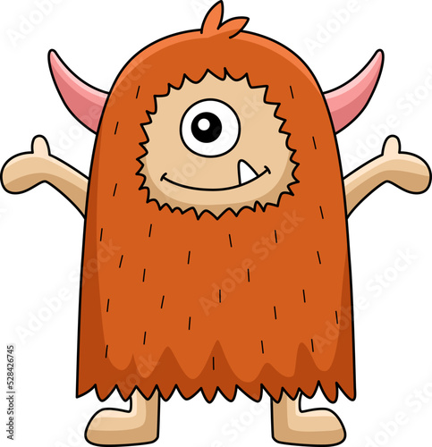 Cute Monster Cartoon Colored Clipart Illustration