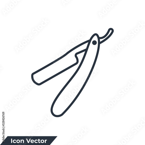 straight razor icon logo vector illustration. straight razor symbol template for graphic and web design collection