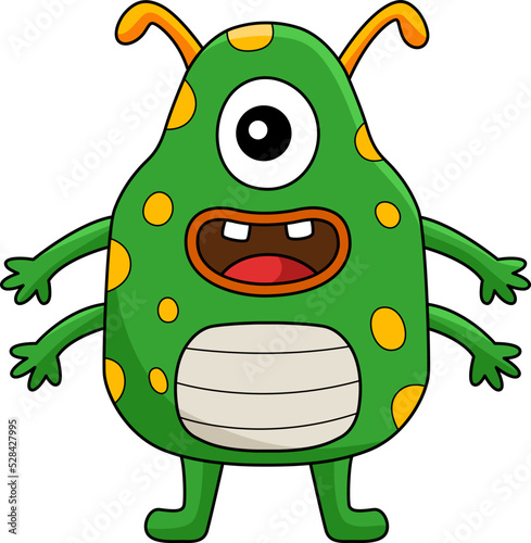 One Eyed Monster Cartoon Colored Clipart 