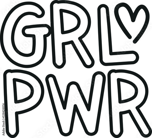 Acronym of girl power, clipart
