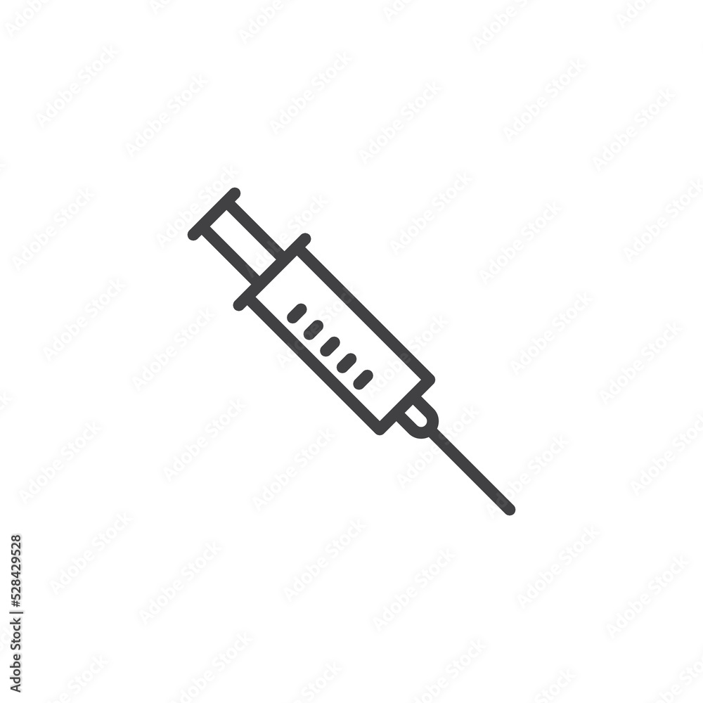 Vaccine syringe line icon Vaccine syringe line icon