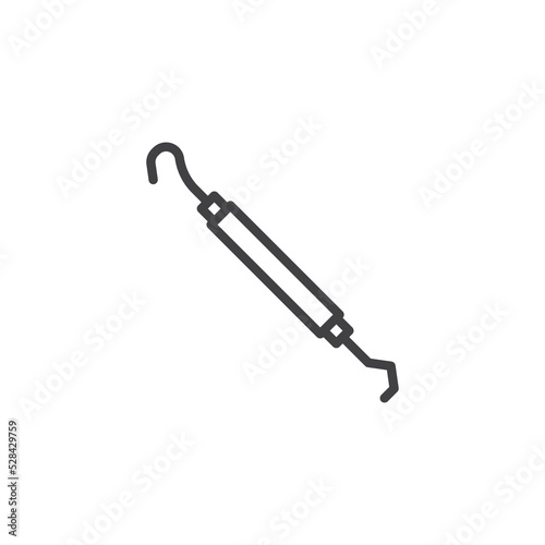 Dental pick line icon