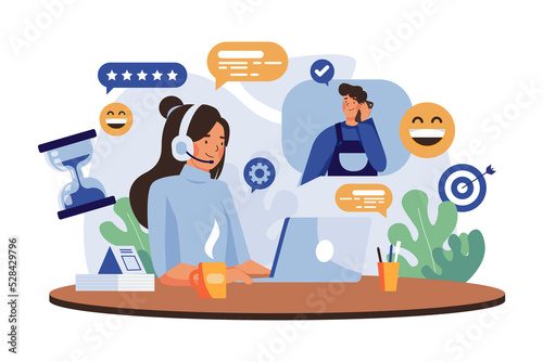 Man Mobile Conversation with Support Young Woman